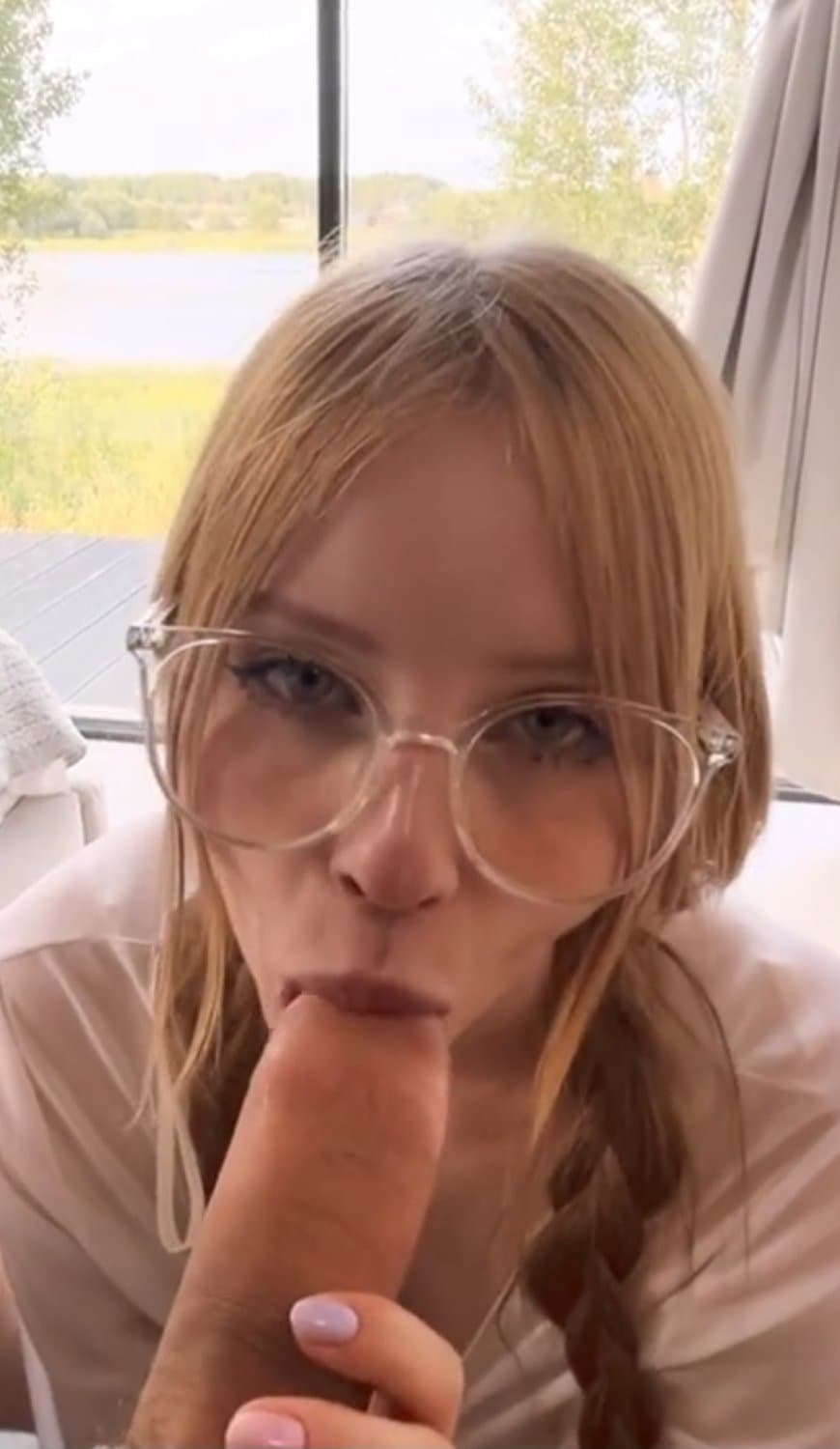 pig tailed blonde glasses russian yuiwoo deepthroat and doggystyle