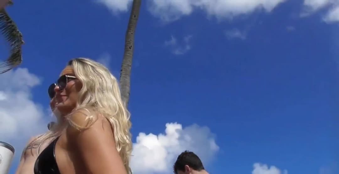 Creepshot white girl ass black thong