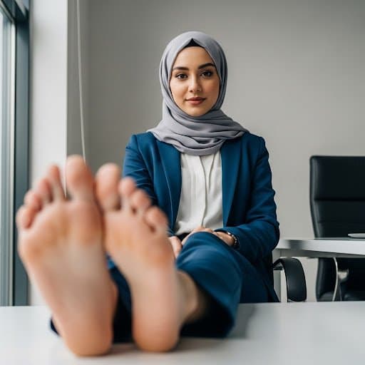 Hijabi Arab feet and spit compilation