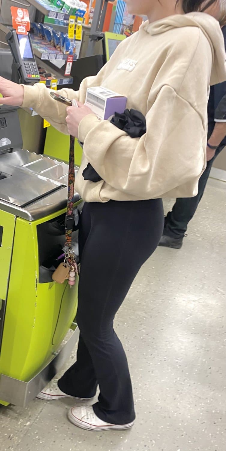 Perfect ass in black tight pants