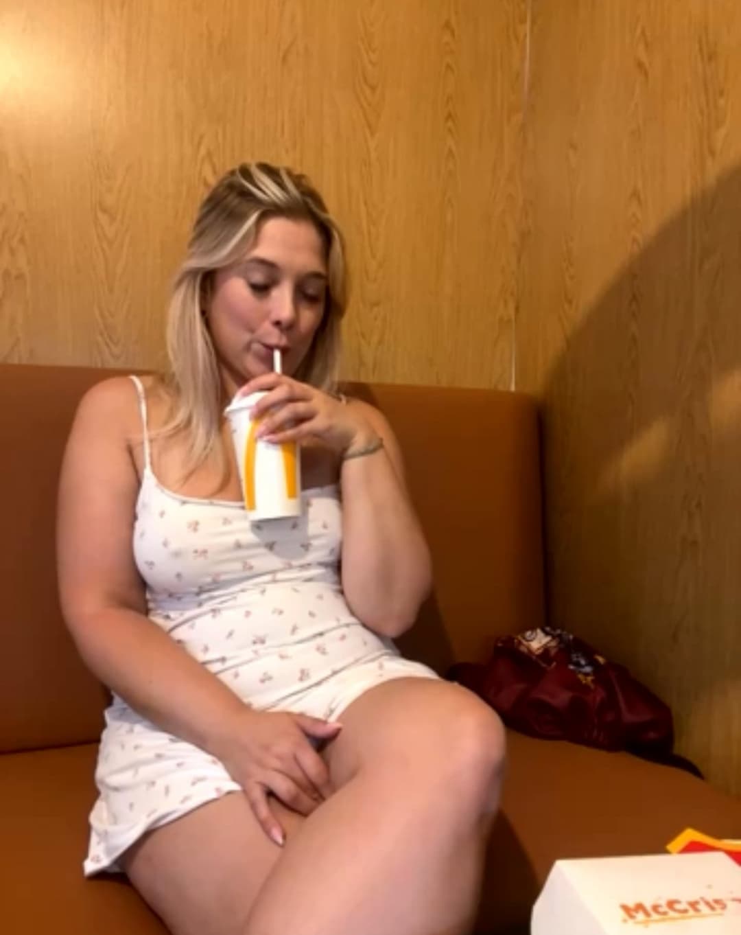 She just don’t care she’s horny does what she has to do in the McDonalds