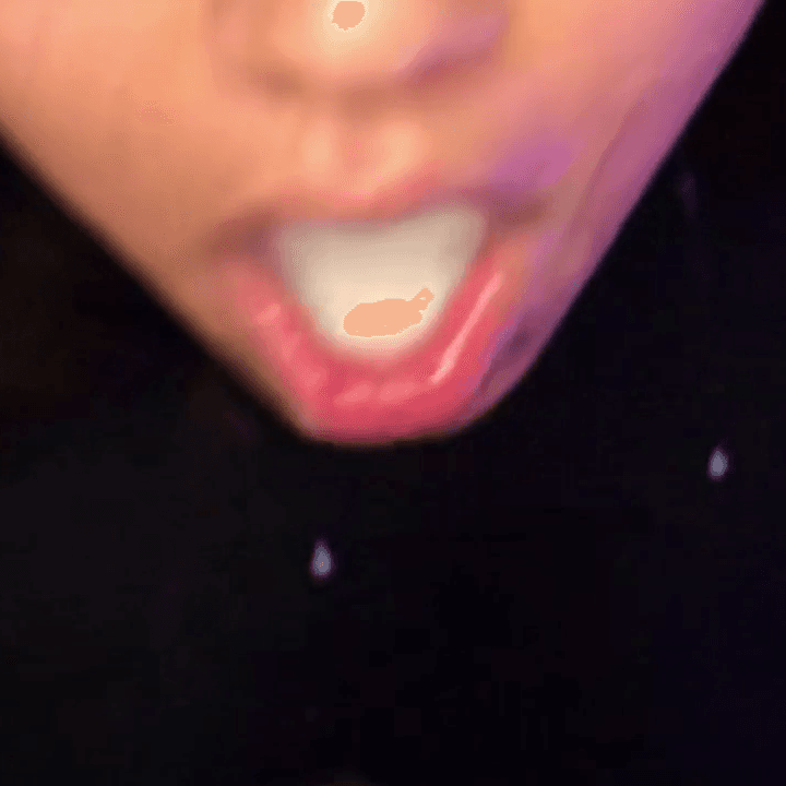 She gets a mouthful of healthy white fertile bull sperm ??