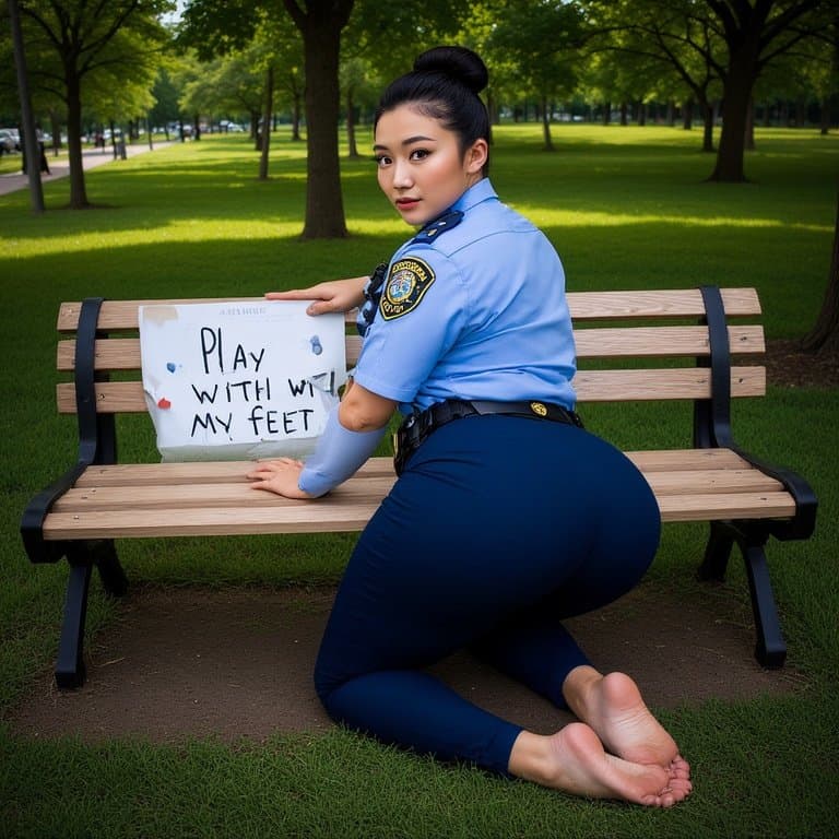 Asian officers want their fleshy soles messed with