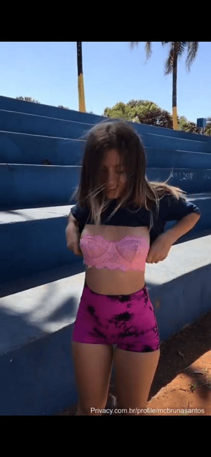 Cute petite brunette Bruna changing her clothes ?