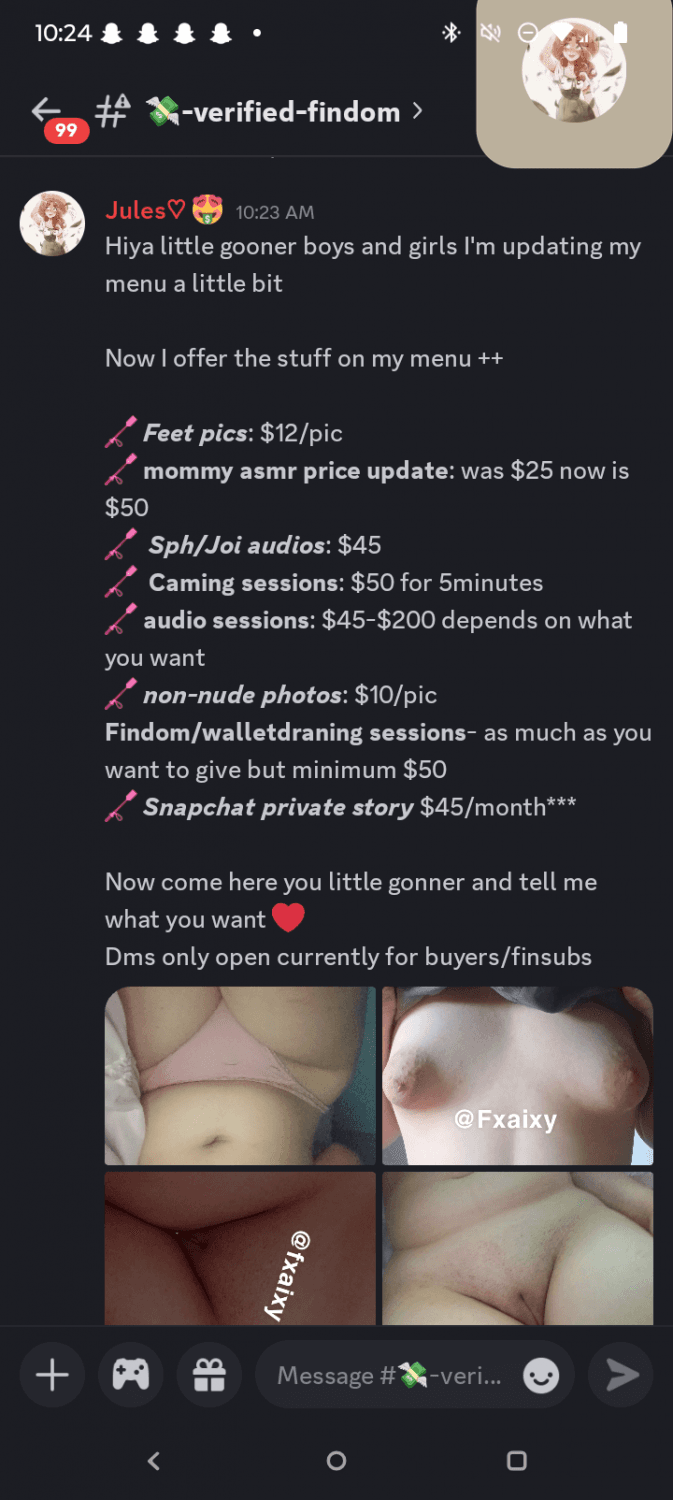 Snapchat:dirty_kitt3n. Discord: fxaixy. Only add me if you want to buy, or want your wallet drained