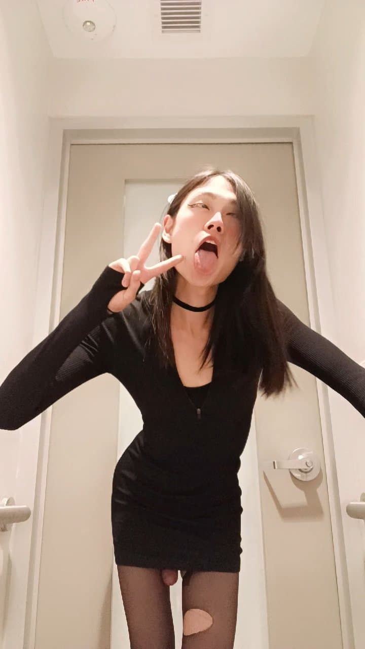 Femboy masturbating in school bathroom, wishing someone can fuck me into a drooling ahegao whore