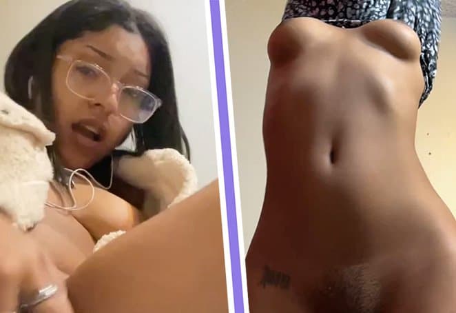 sexy black girl masturbates