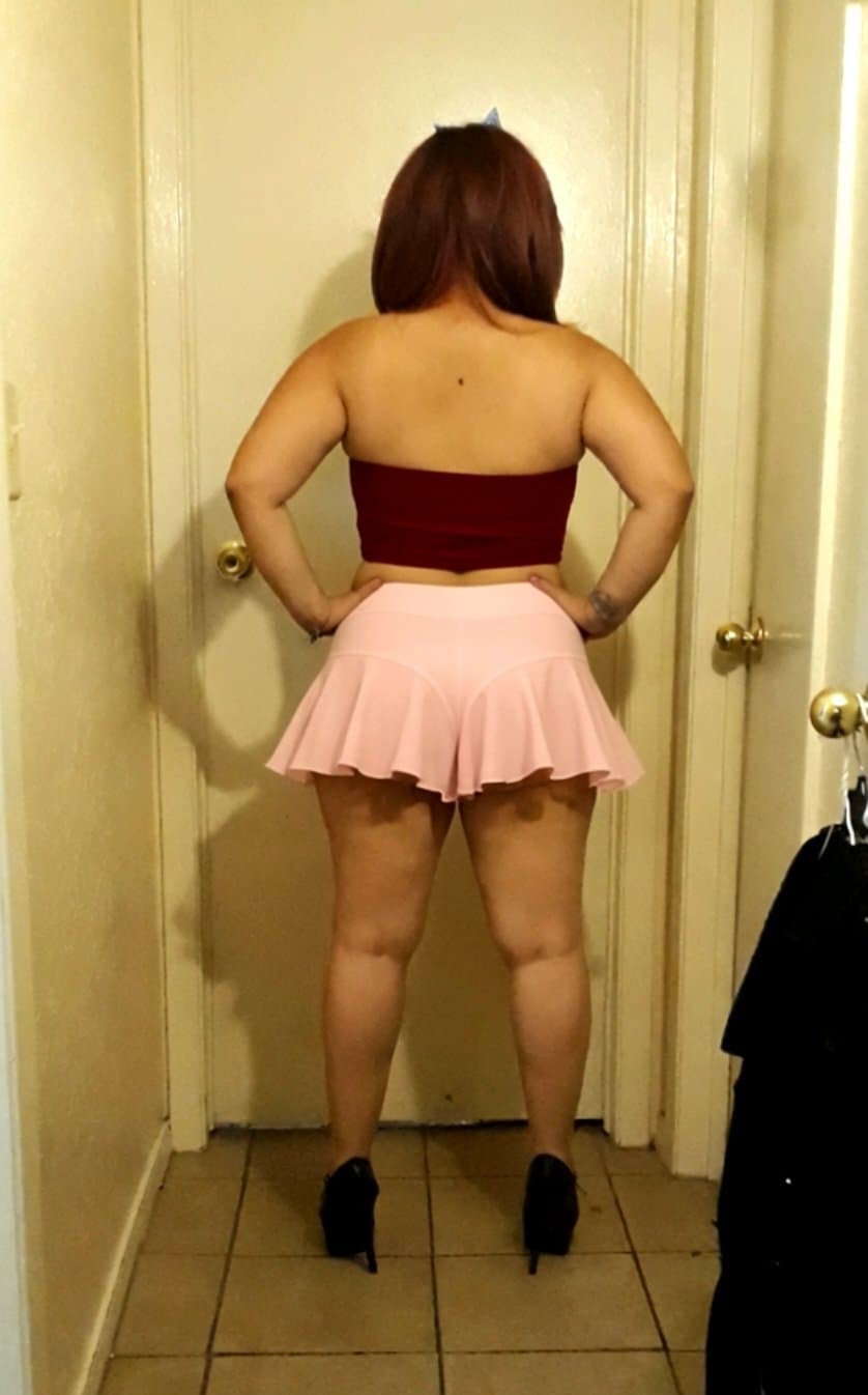 My slutty wife in a short skirt