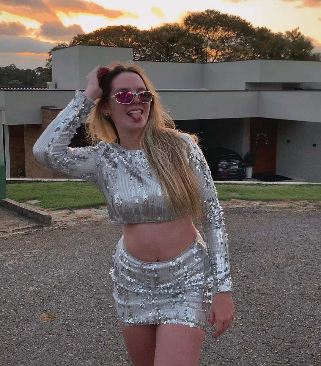 Hot blonde girl with seductive body