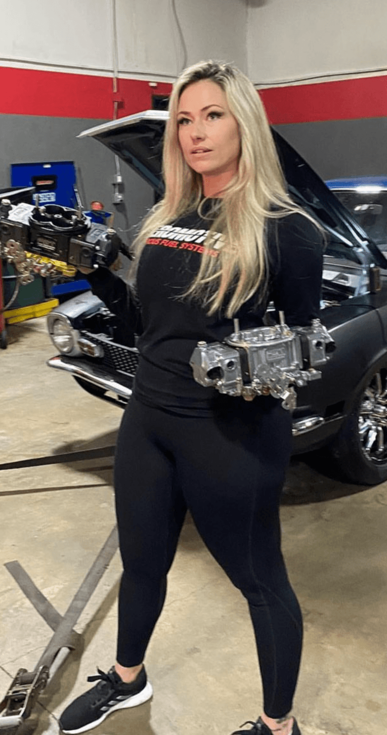 Beautiful thick blonde mechanic slut