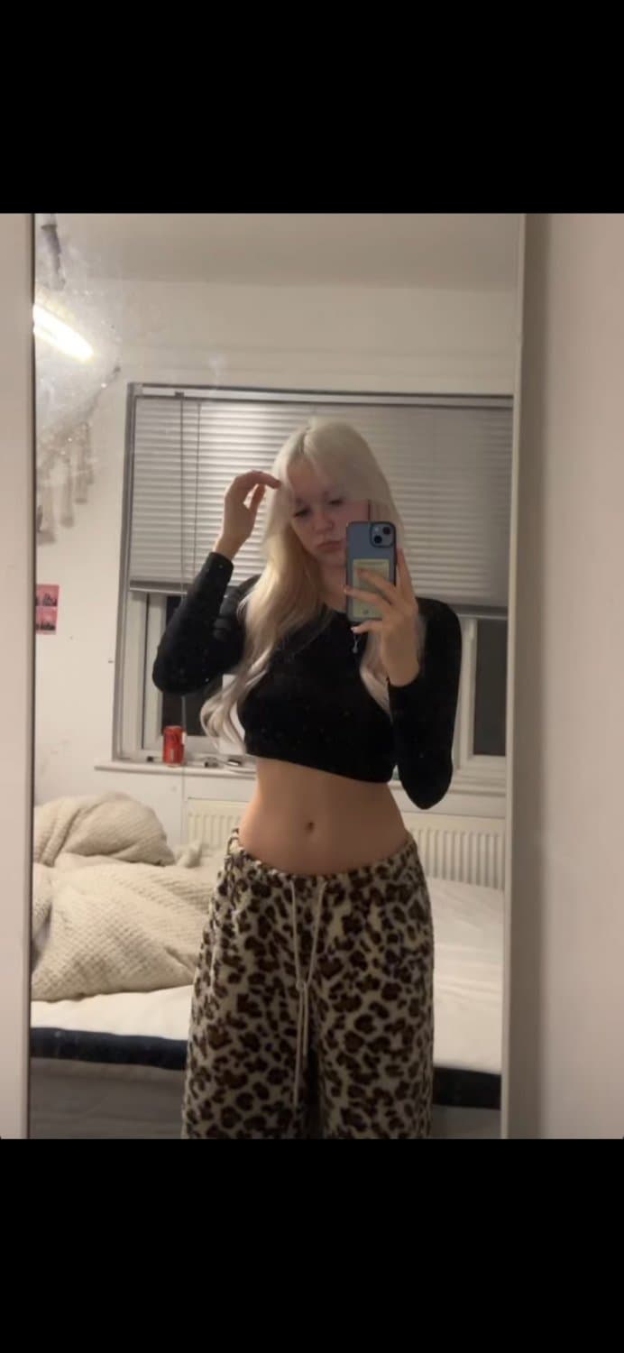 Hot blonde girl poses her hot body