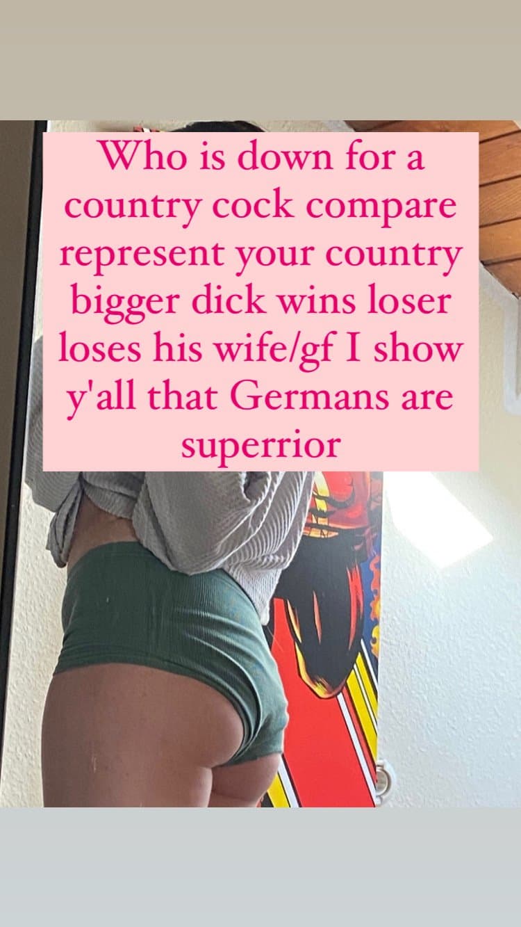 Who is down for a country cock compare represent your country bigger dick wins loser loses his gf