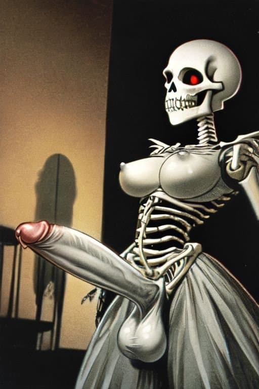 Vintage Style Halloween AI Futanari Artwork That I Generated