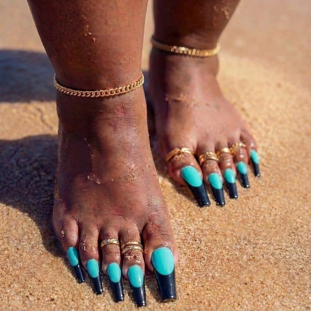 BBW Ebony feet toes long nails xxx