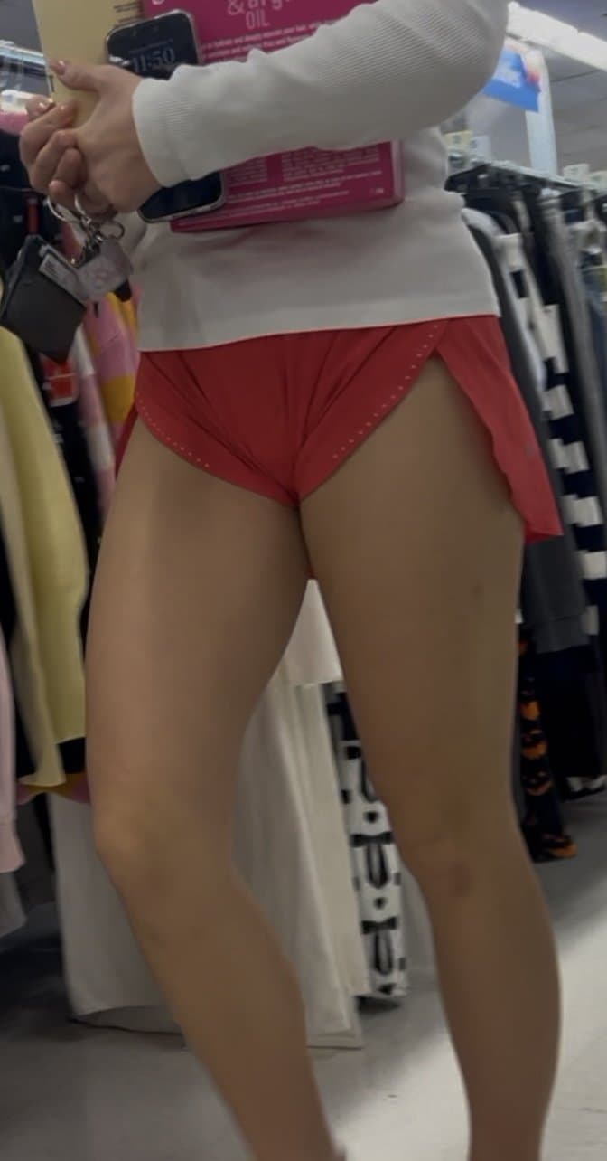 Tight shorts tight Pussy print blonde