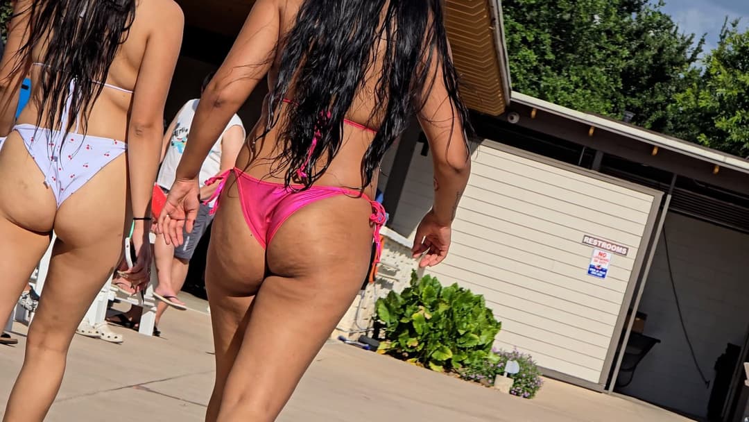 Click to view full size Hot Latina in pink shiny bikini NOT OC