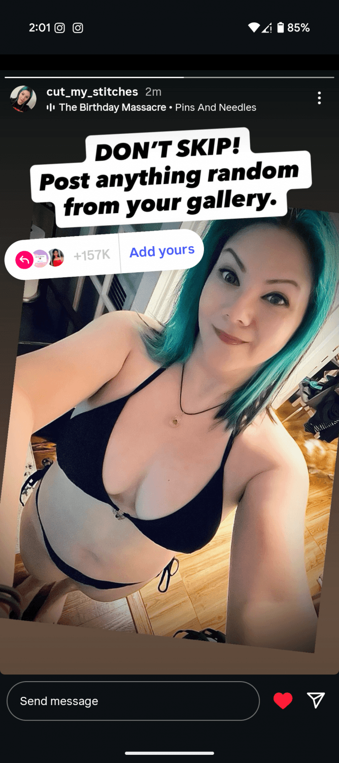 This little Goth Bitch would look better on a leash. Then subjected to bondage and humiliated.?