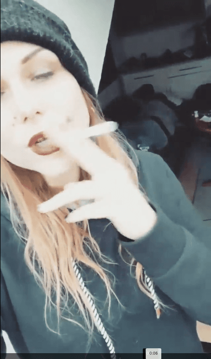 smoking hot emo hipster goth girl fucks the guys in the band. I love when women smile and smoke.