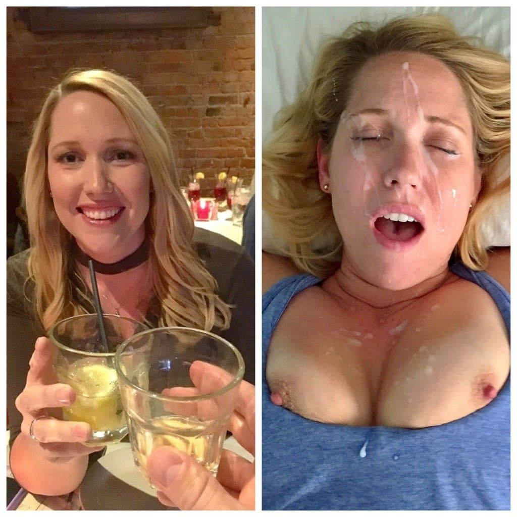 Submissive blonde wife loves facials