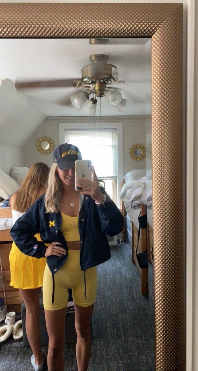 Blonde model taking deep strokes