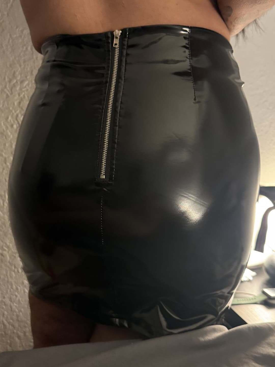 Latex mini skirt big booty latina