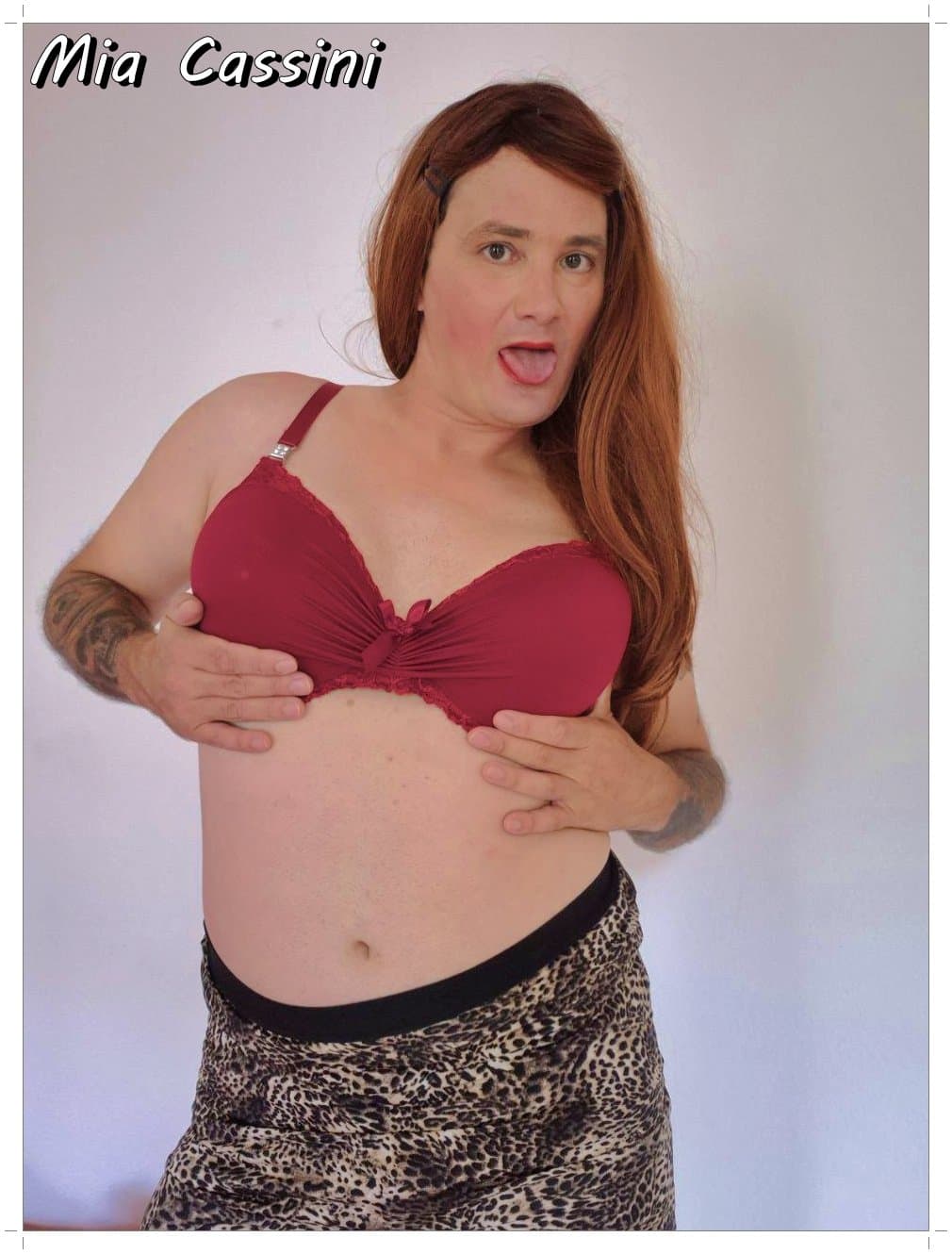 Red Lingerie and Miniskirt