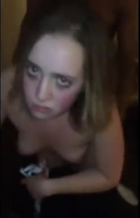 Poor white bitch is double teamed by BBC