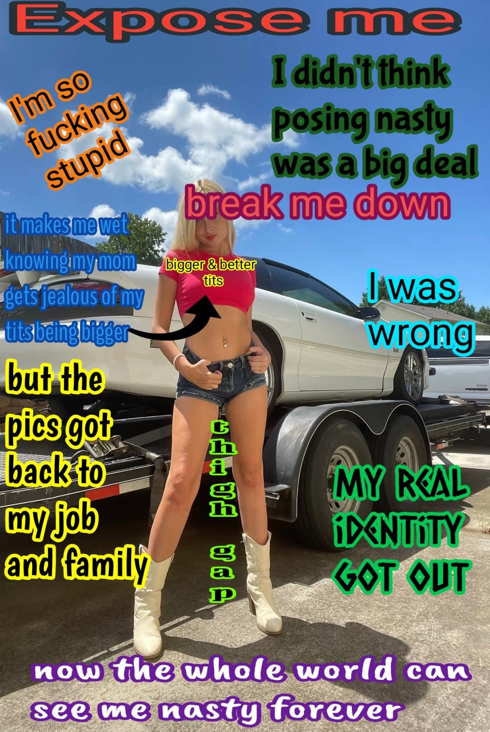 Daughter has always made fun of my tits being smaller humiliating them for being so pathetic tiny