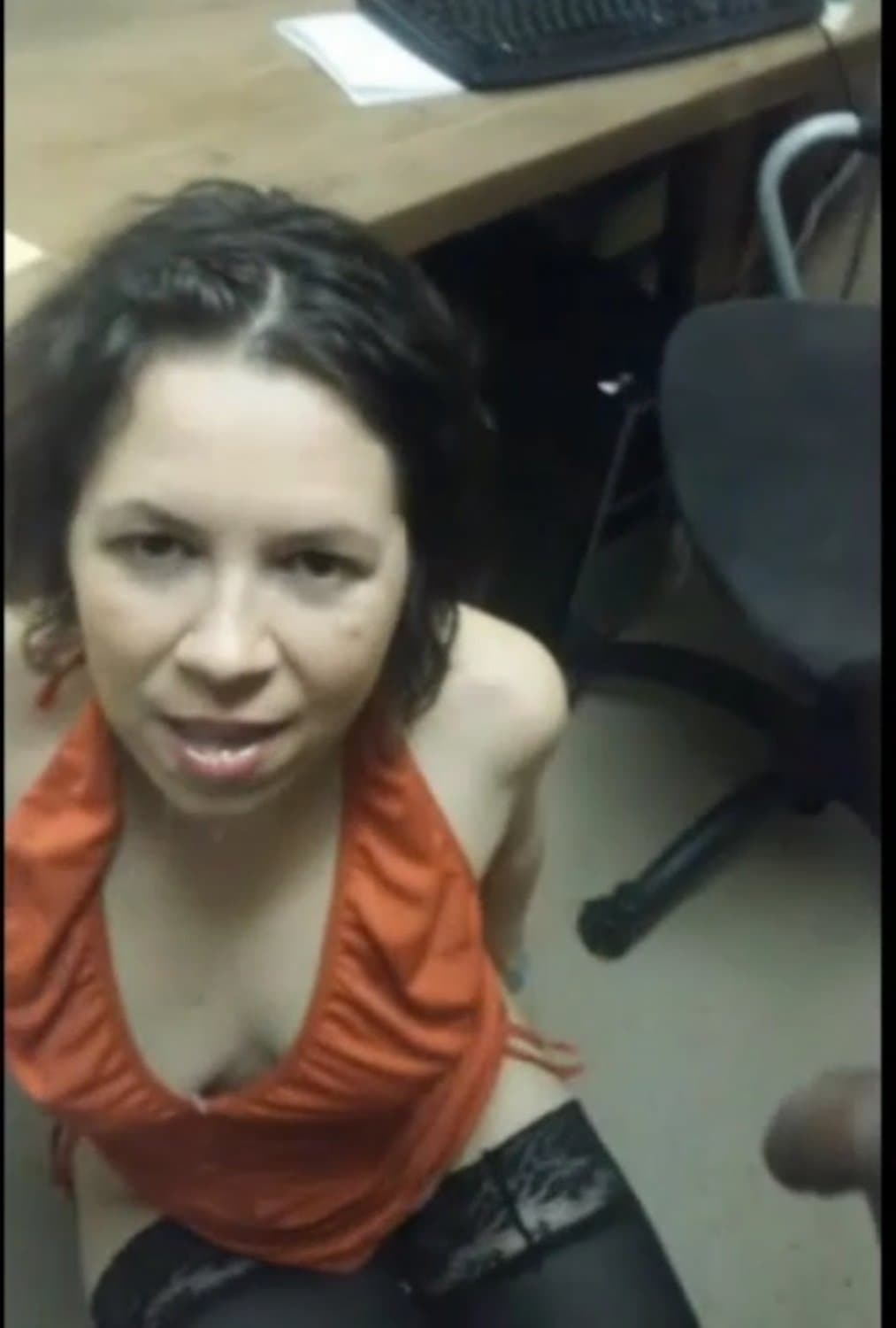 Husband convinced his hotwife wife to give his huge BBC boss a blowjob so he could get a promotion.