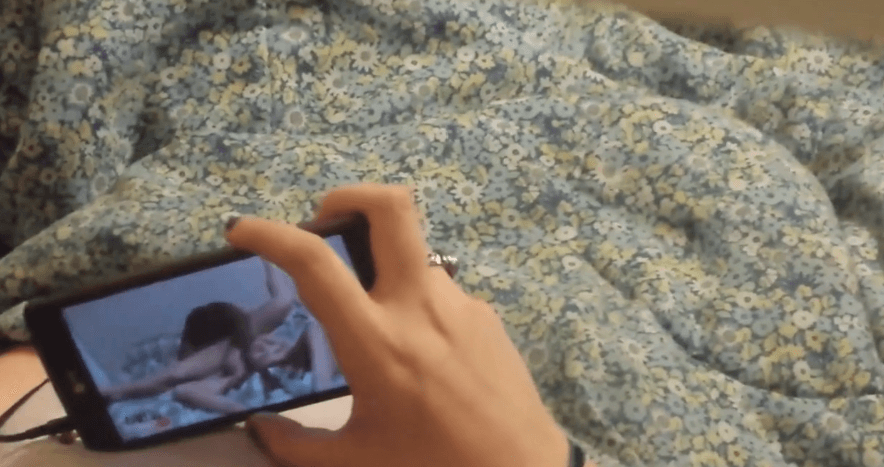 Caught an orgasm while watching lesbian porn