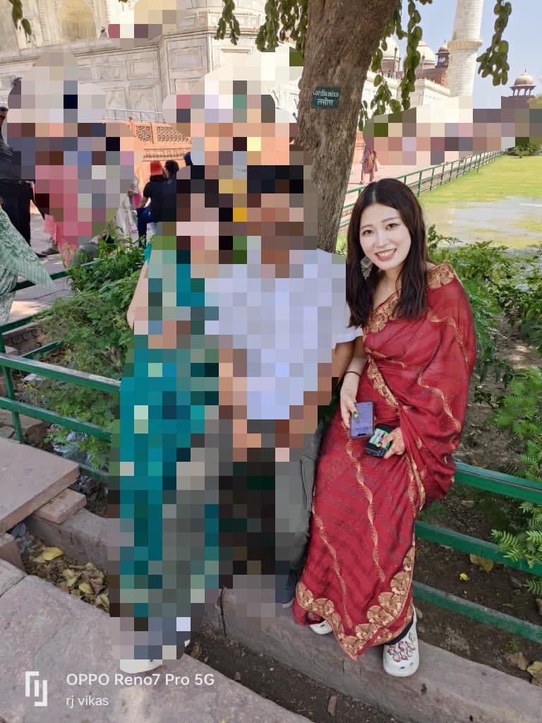 Japanese Girl loves Indian Men shows feet and soles in India