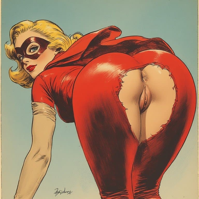 Vintage superhero pinup