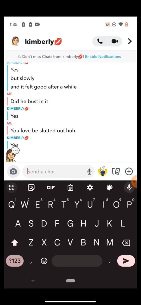 Snap slut Kimberly sends anyone nudes