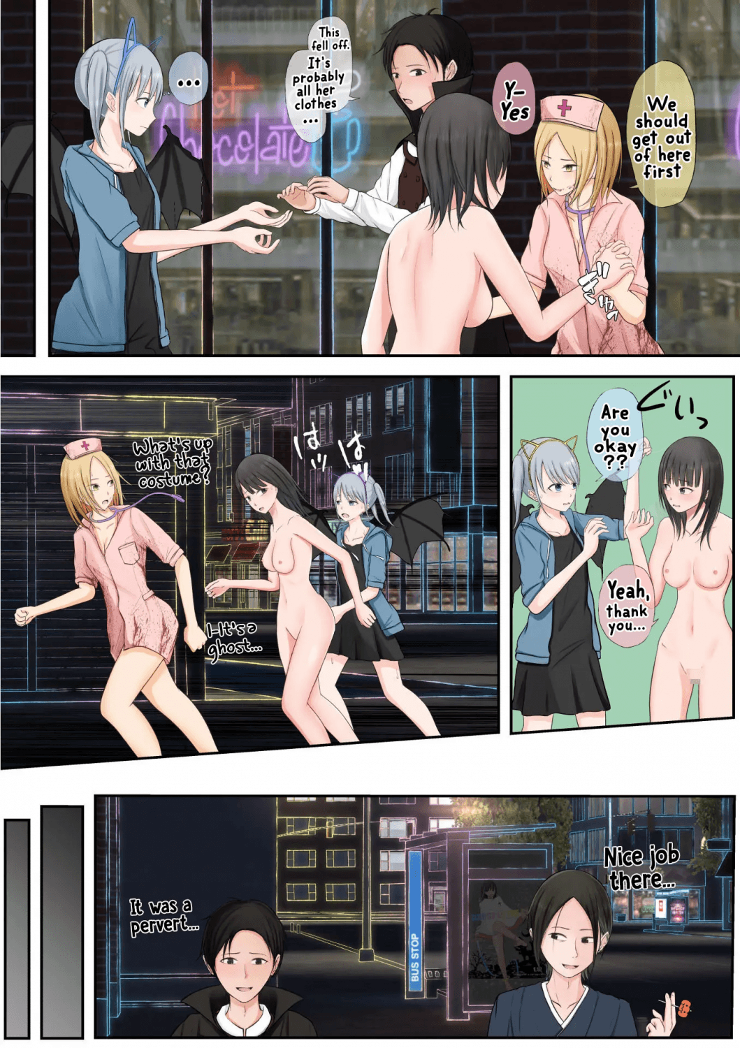 Click to view full size Halloween Roshutsu Shoujo _ Halloween Exhibitionist Girl nude version