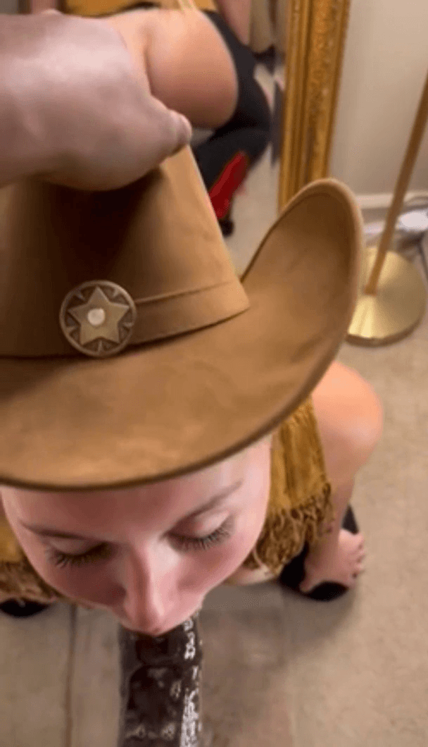 College Blonde Sucks BBC After Western Party