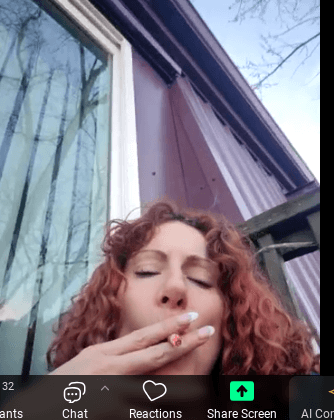 Click to view full size sexy redhead smoker