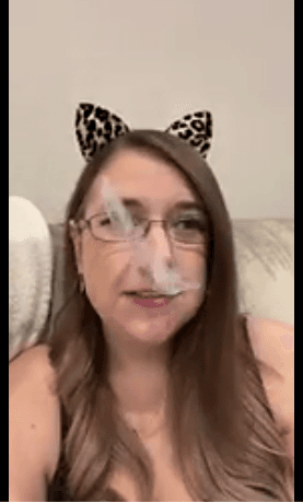 Kitty Kat with ears nerdy vaping slut