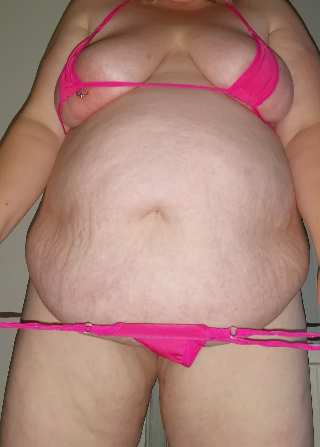Fat saggy bbw wife bikini too small