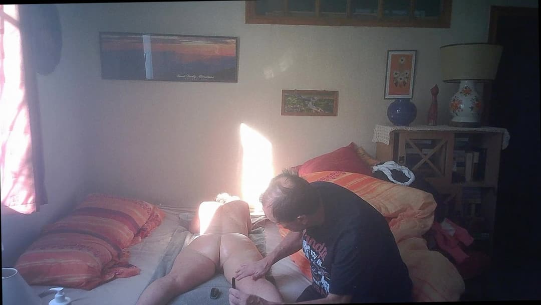 Mature Nurse Solange coming for massage and caught by  4 hidden cams !