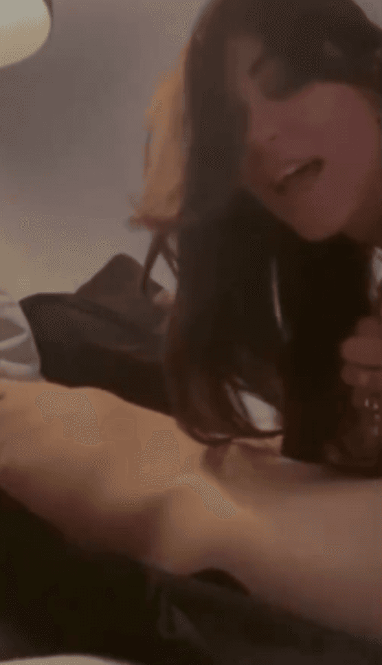 Sexy brunette milf - Late night blowjob