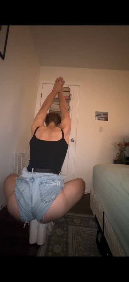 skinny fag-husband wearing wifes lingerie and gets horny from posing! CBT! kik: dammyxo