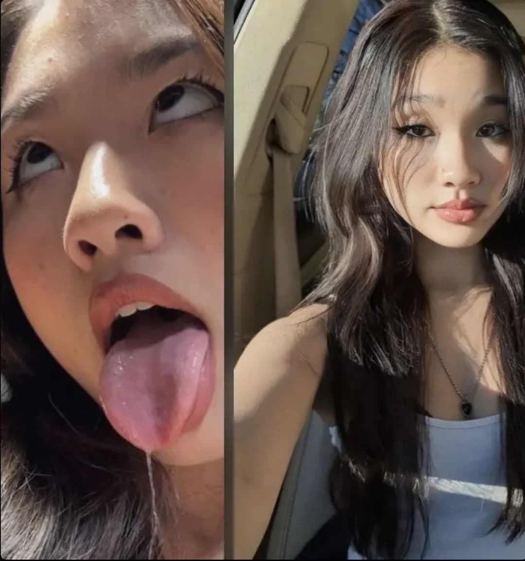 She loves cum and huge cock. Goon Slut. Ahegao teen.