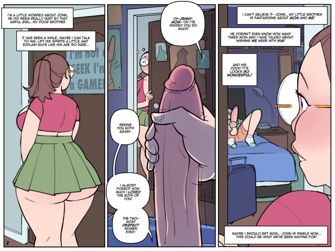 [comic] son fucks his mom and sister (english - español)