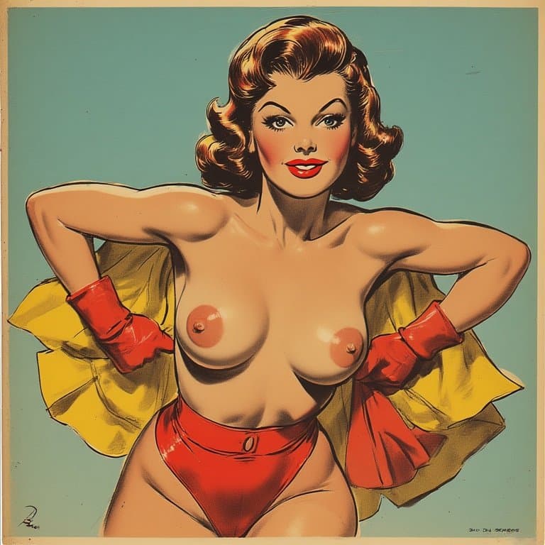 Vintage superhero pinup