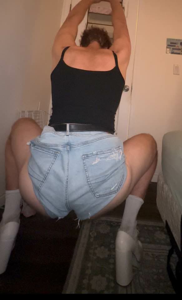 skinny fag-husband wearing wifes lingerie and gets horny from posing! CBT! kik: dammyxo