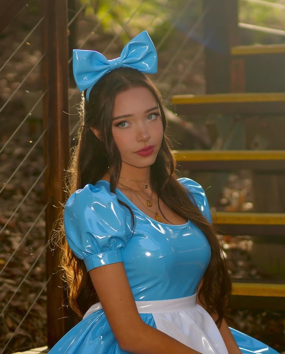Twitch Lydia in vinyl Alice in Wounderland Costume