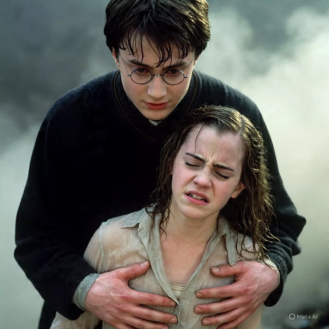 Click to view full size Harry helps Hermione (Harry ajuda Hermione)