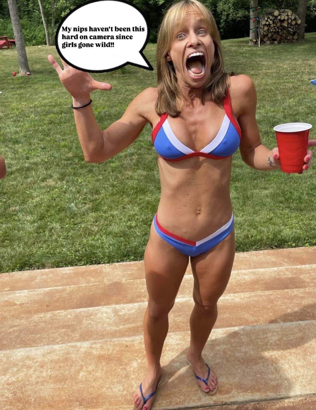 All American wife Kyle gets off with her finger & a beer bottle on camera