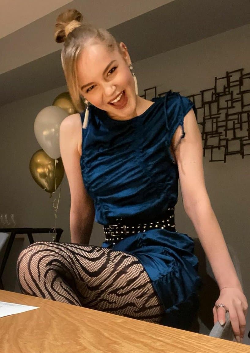 Hot Skinny Blonde with Perfect Feet and Legs