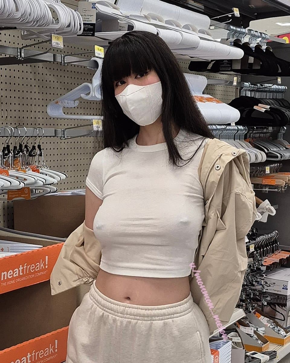 Pierced braless Asian ??